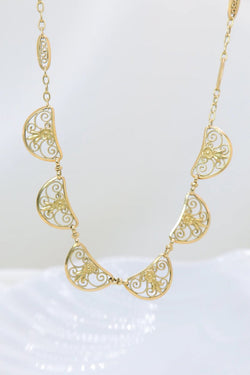 Collier ancien maille filigrane en or - Castafiore