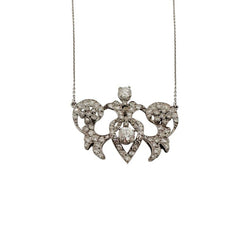 Collier Art Nouveau en platine, or blanc et diamants - Castafiore