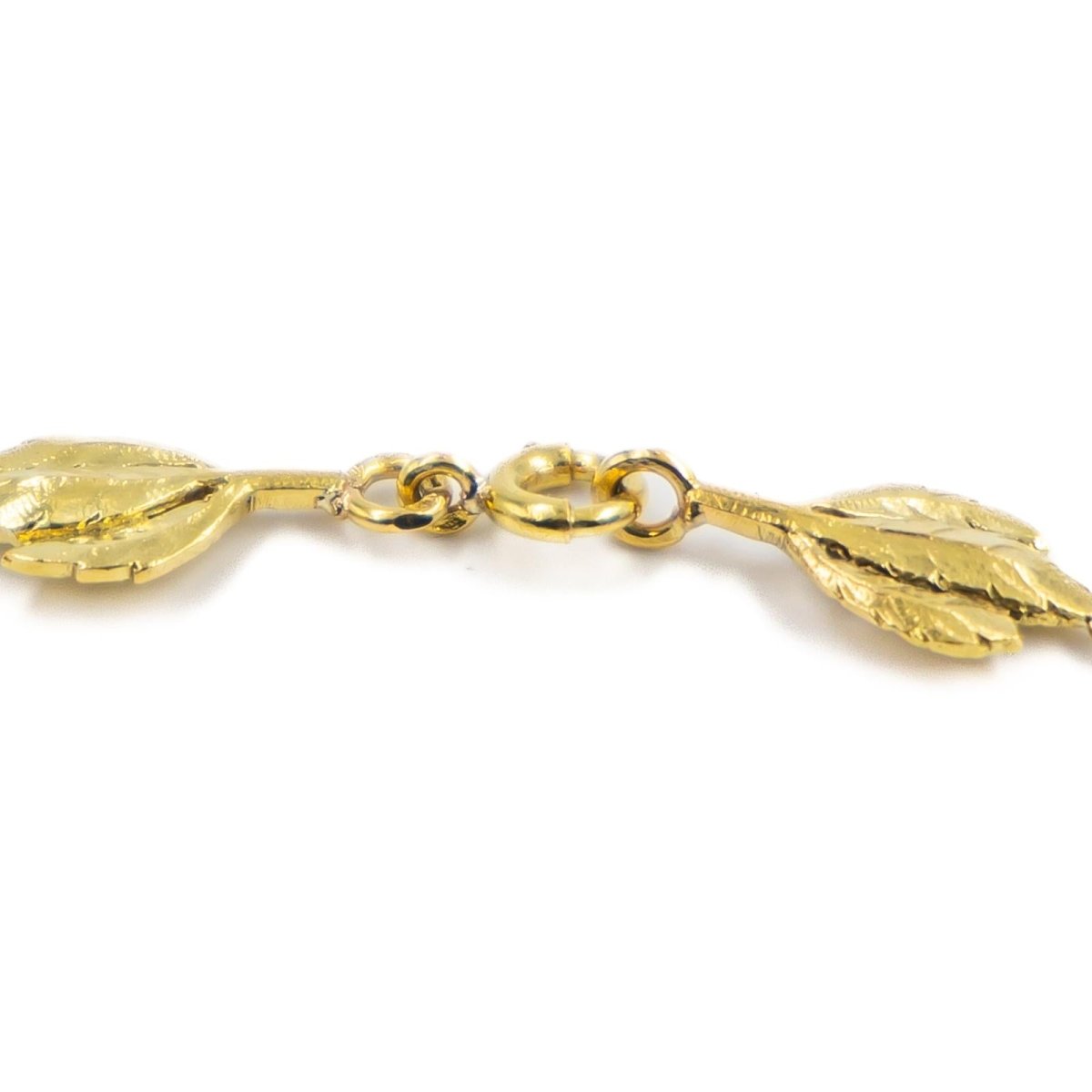 Collier Art nouveau feuillage en or jaune et perles - Castafiore
