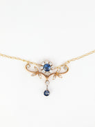 Collier Art Nouveau Fleur en or, saphirs et diamants - Castafiore