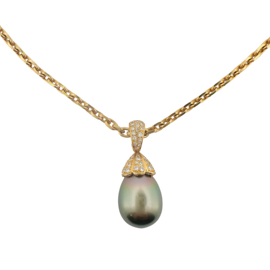 Collier BOUCHERON en or jaune, perle et diamants - Castafiore