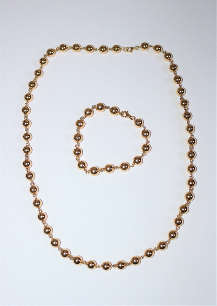 Collier-bracelet boules de Marseille or jaune - Castafiore