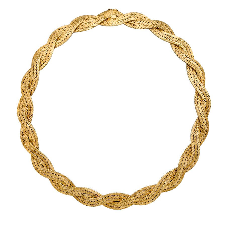 Collier Buccellati, tresse en or jaune - Castafiore