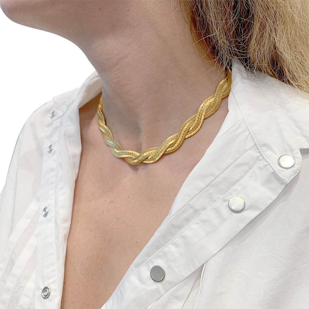 Collier Buccellati, tresse en or jaune - Castafiore