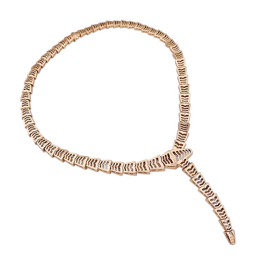 Collier BULGARI “Serpenti Viper” en or rose, nacre et diamants - Castafiore