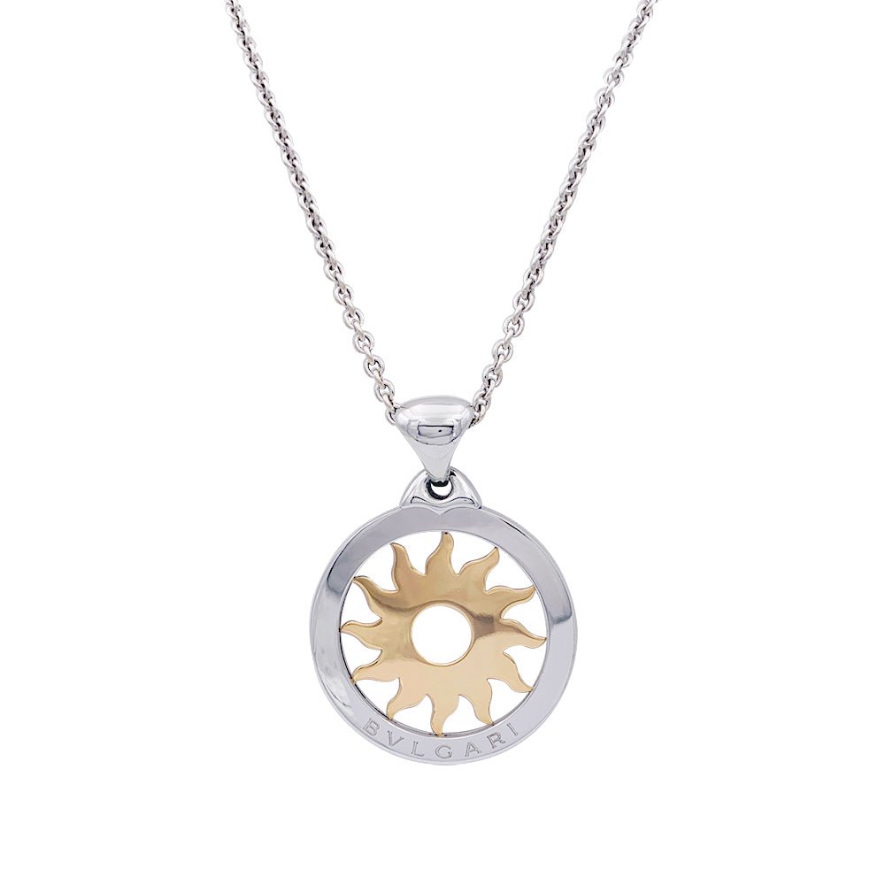 Collier Bulgari, "Tondo Sun", deux ors, acier. - Castafiore
