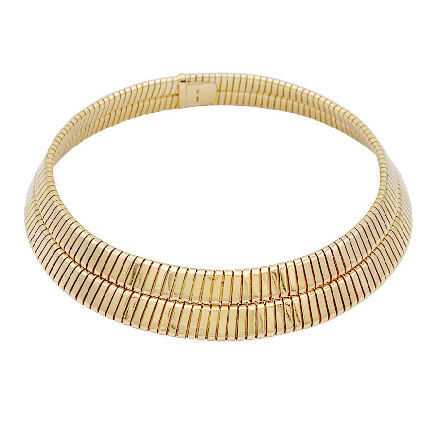 Collier Bulgari vintage, "Tubogas", or jaune. - Castafiore