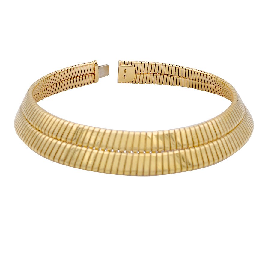 Collier Bulgari vintage, "Tubogas", or jaune. - Castafiore