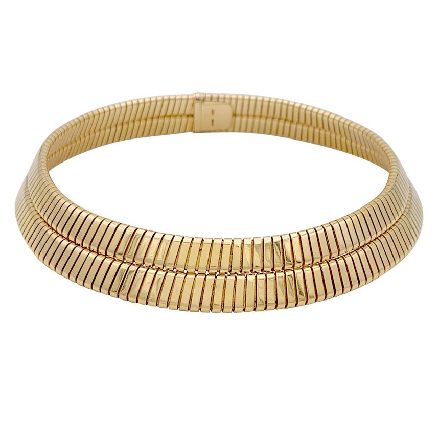 Collier Bulgari vintage, "Tubogas", or jaune. - Castafiore