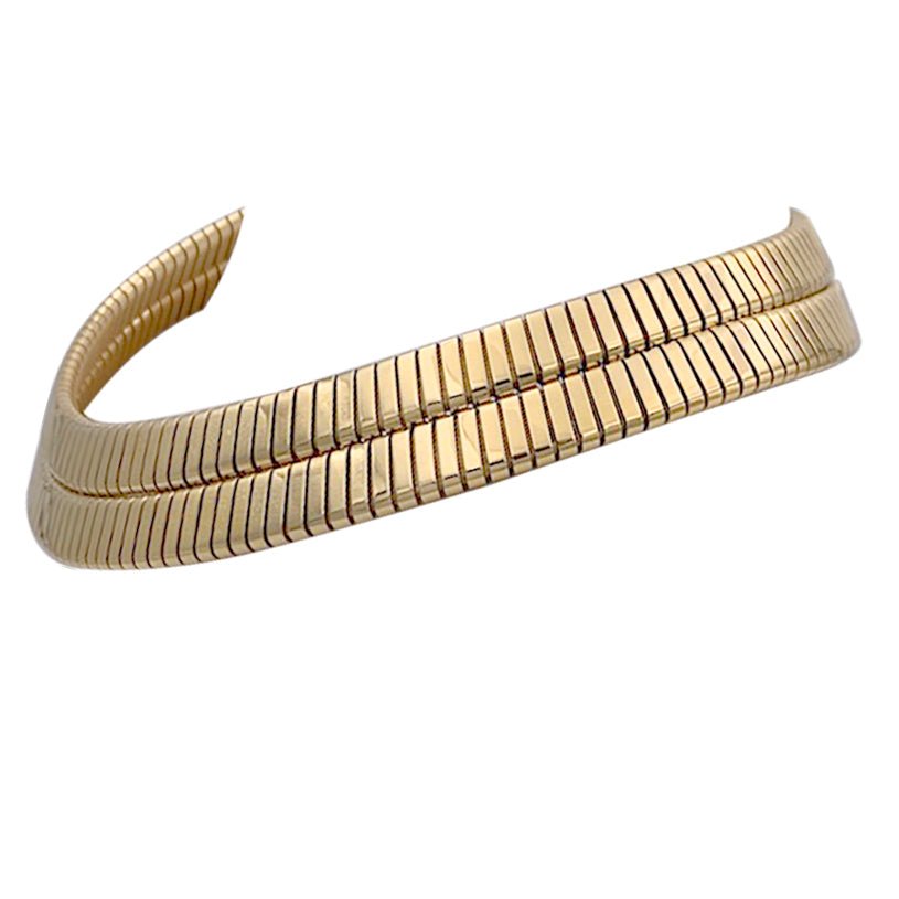 Collier Bulgari vintage, "Tubogas", or jaune. - Castafiore