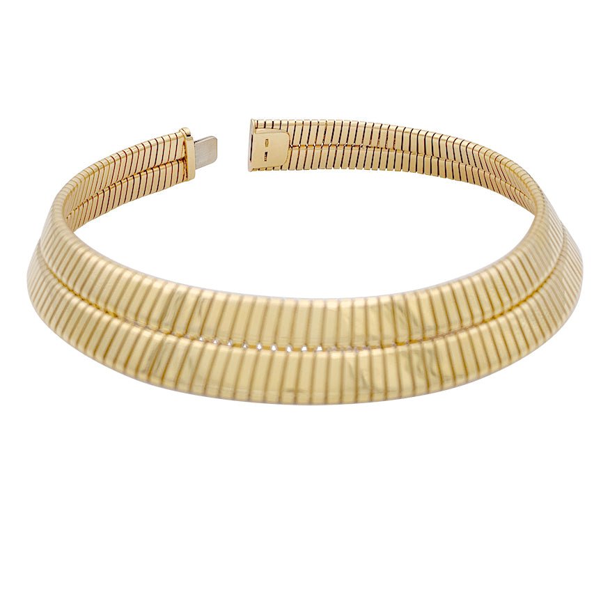 Collier Bulgari vintage, "Tubogas", or jaune. - Castafiore