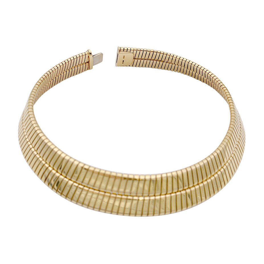 Collier Bulgari vintage, "Tubogas", or jaune. - Castafiore