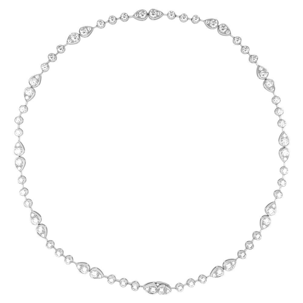 Collier CARTIER "Dentelle" en platine, diamants - Castafiore