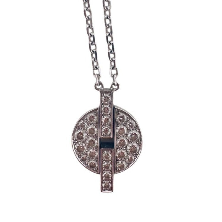 Collier CARTIER en or blanc avec pavage de diamants - Castafiore