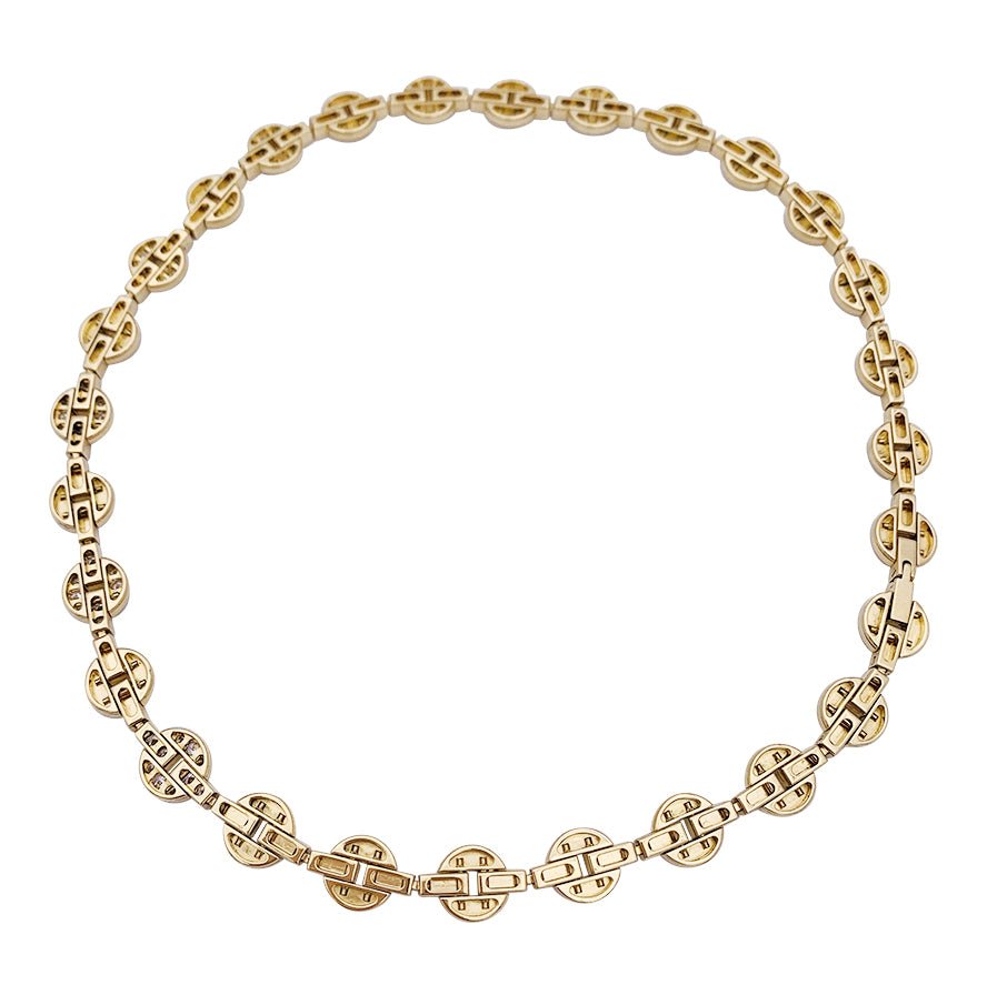 Collier Cartier "Himalia" or jaune, diamants. - Castafiore