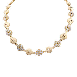 Collier Cartier "Himalia" or jaune, diamants. - Castafiore