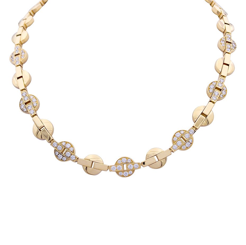 Collier Cartier "Himalia" or jaune, diamants. - Castafiore