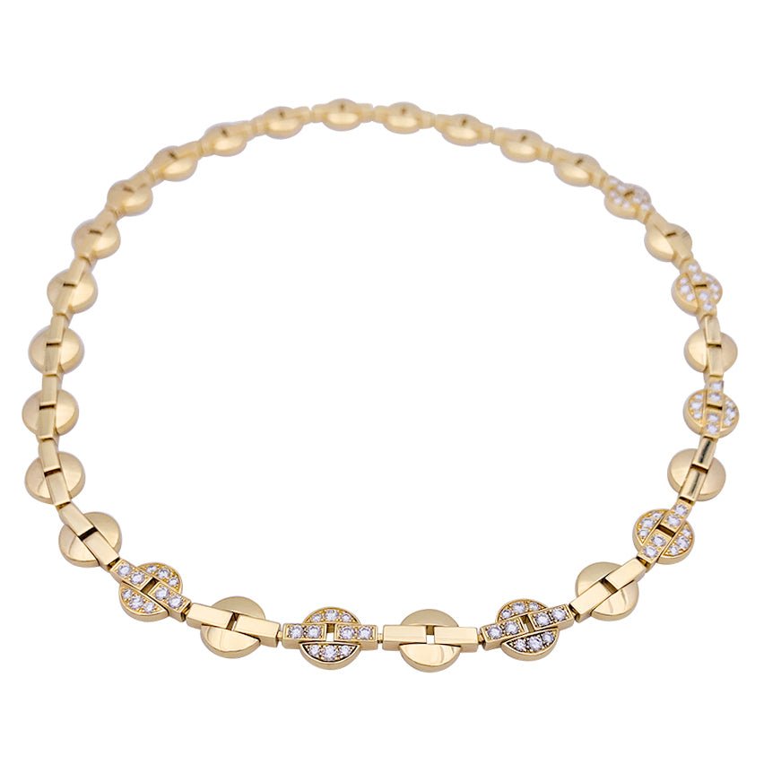 Collier Cartier "Himalia" or jaune, diamants. - Castafiore