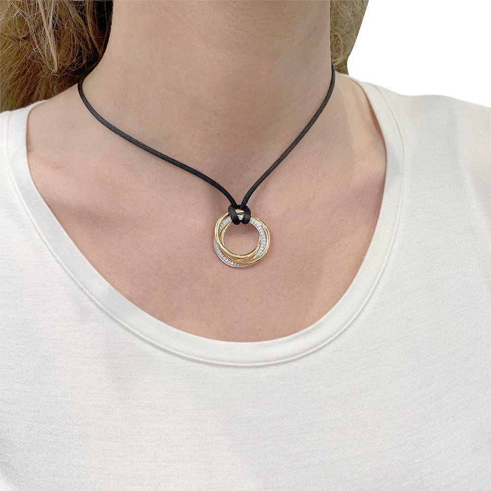 Collier Cartier, "Trinity", trois ors, diamants - Castafiore