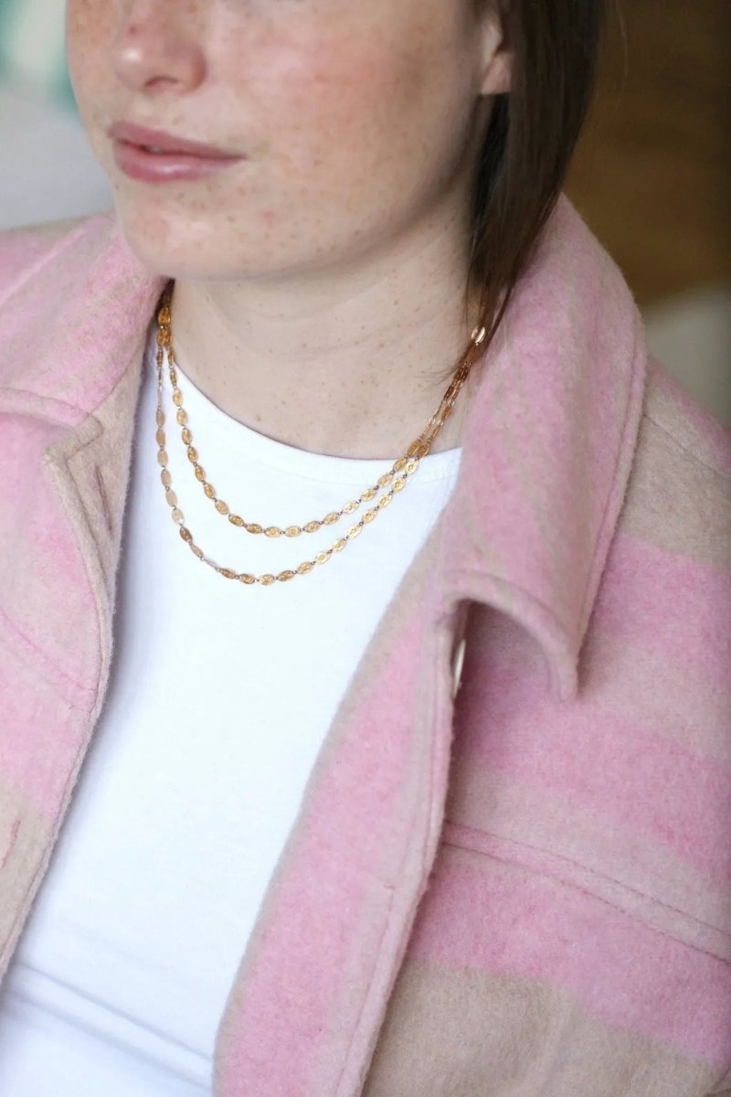 Collier chaîne double or et fermoir émaillé - Castafiore