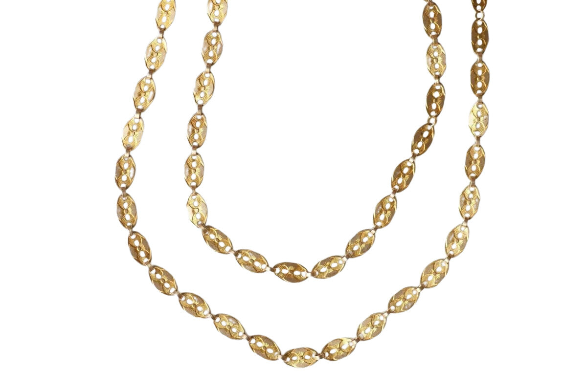 Collier chaîne double or et fermoir émaillé - Castafiore