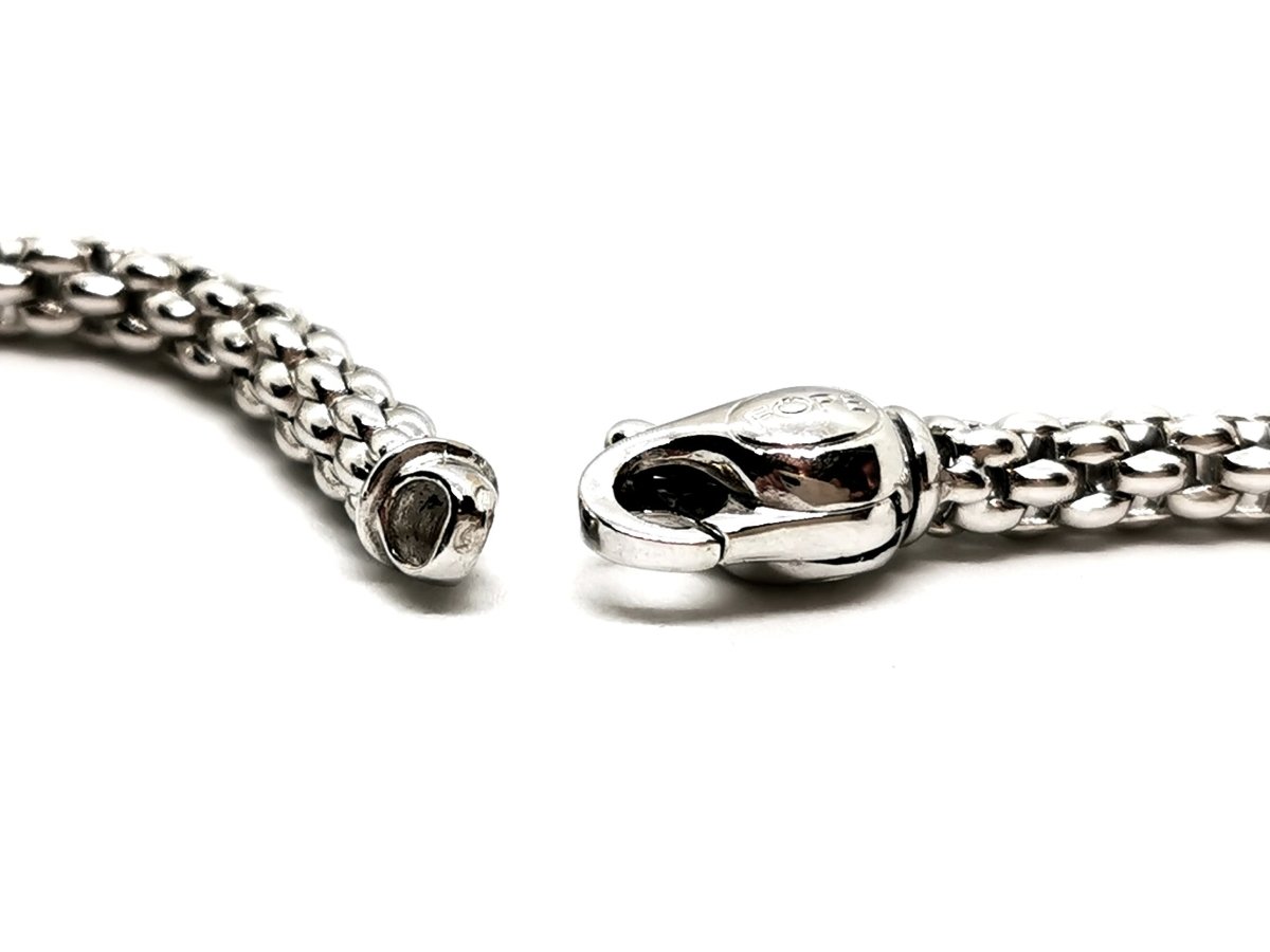 Collier Chaîne FOPE maille popcorn en or blanc - Castafiore
