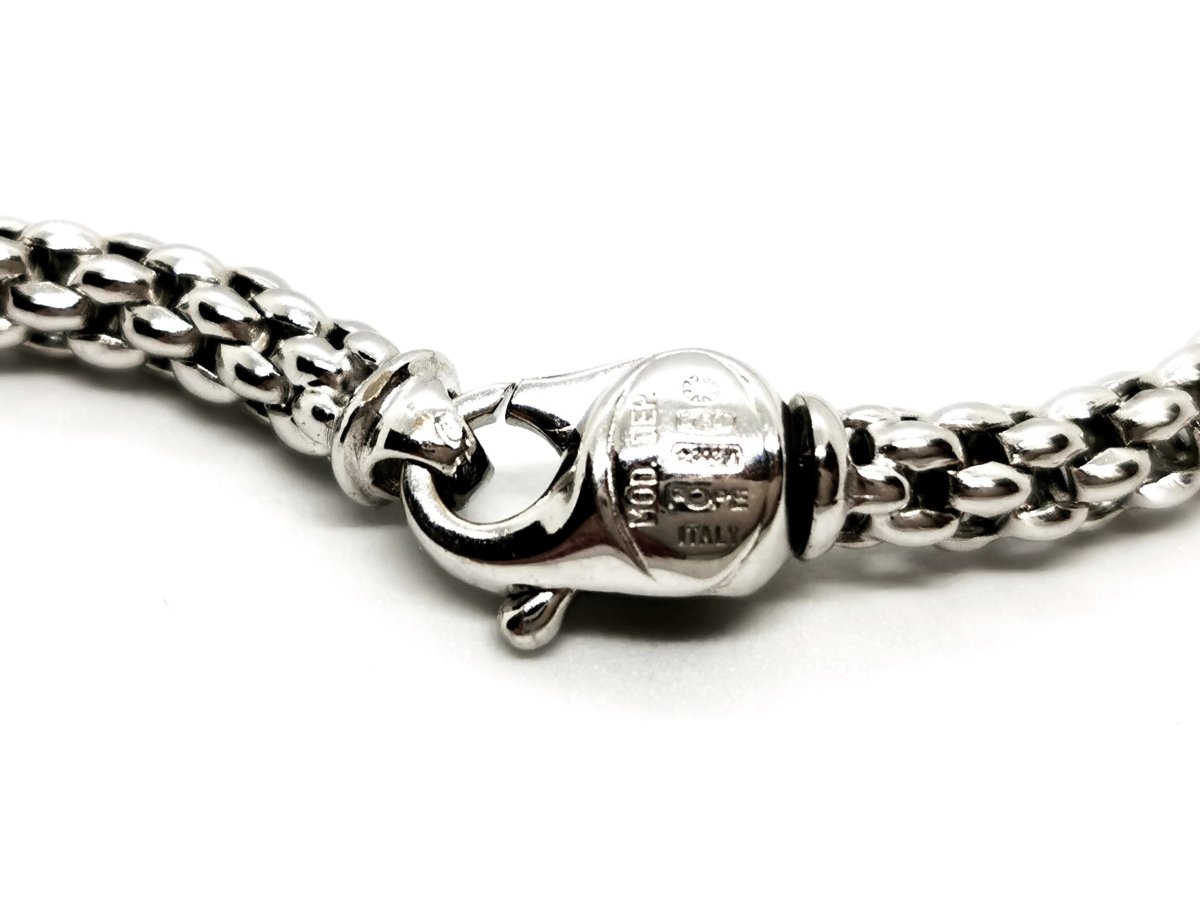 Collier Chaîne FOPE maille popcorn en or blanc - Castafiore