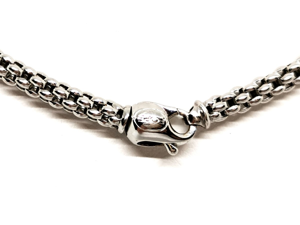 Collier Chaîne FOPE maille popcorn en or blanc - Castafiore