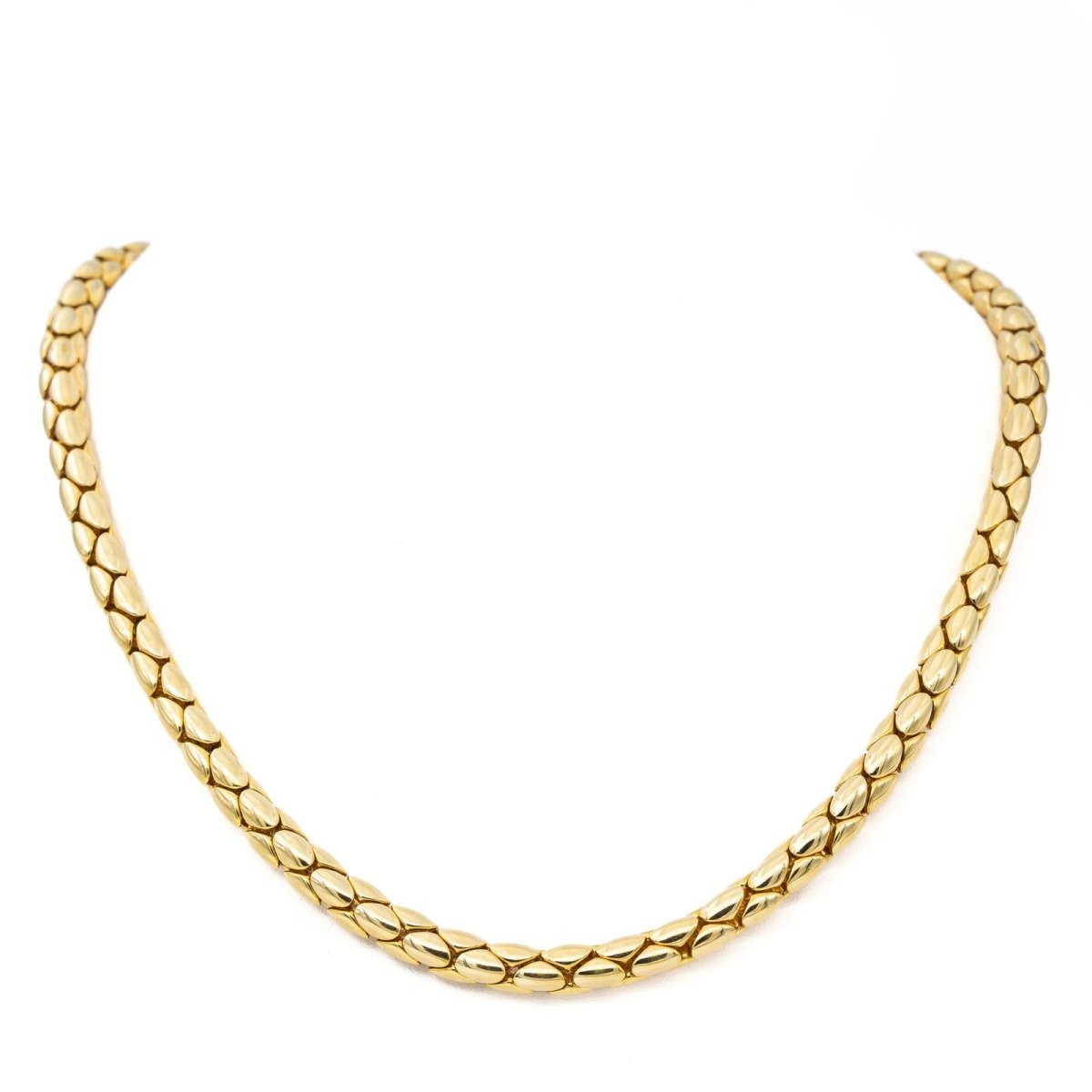 Collier Chaîne grain de riz en or jaune et rubis - Castafiore