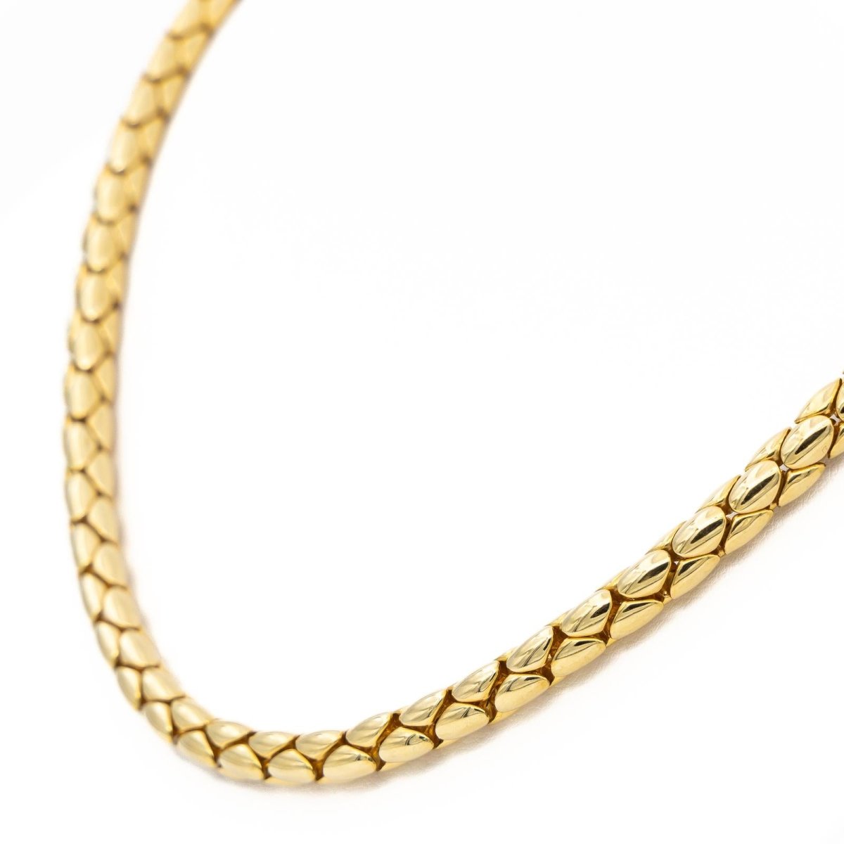 Collier Chaîne grain de riz en or jaune et rubis - Castafiore