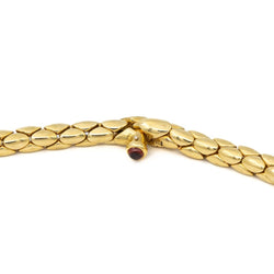 Collier Chaîne grain de riz en or jaune et rubis - Castafiore