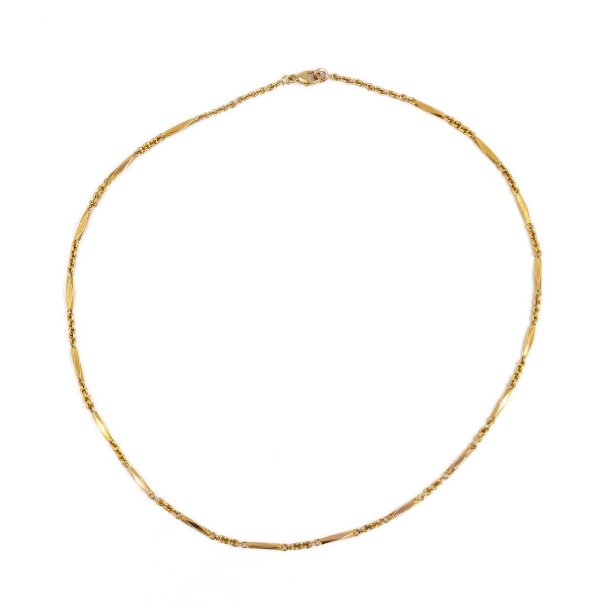 Collier Chaîne maille alternée en or jaune - Castafiore