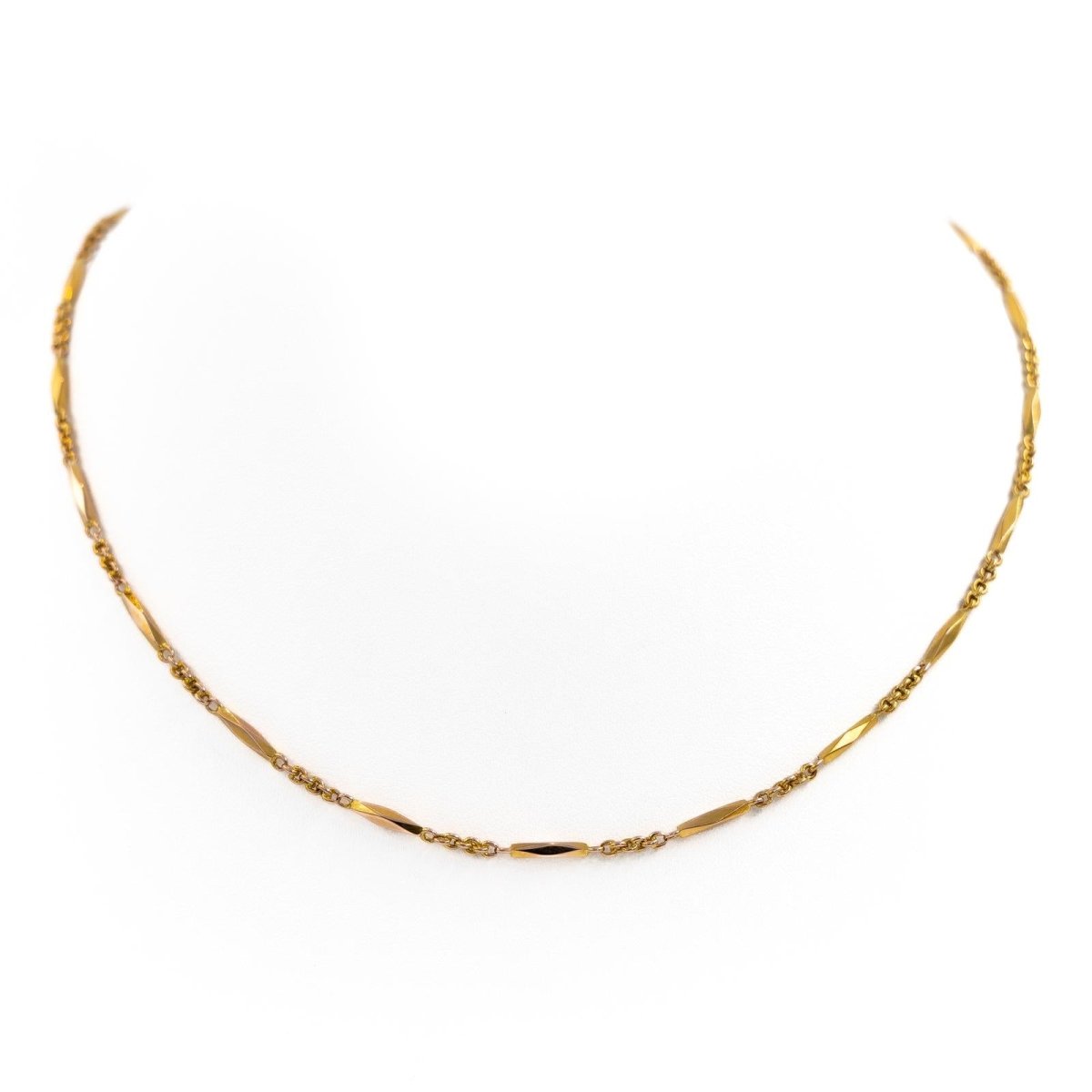 Collier Chaîne maille alternée en or jaune - Castafiore