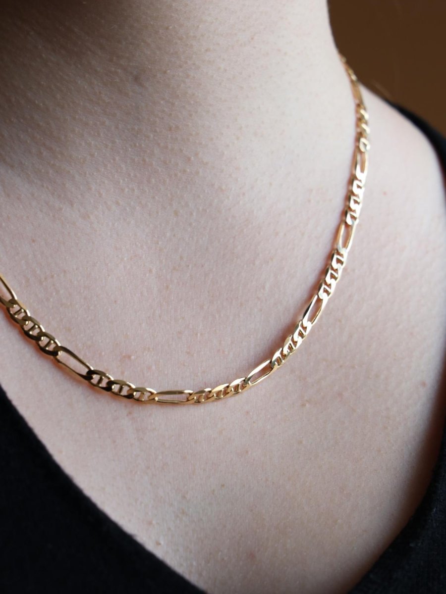 Collier Chaîne maille alternée en or jaune - Castafiore