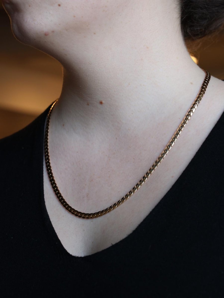 Collier Chaîne maille anglaise en or jaune - Castafiore
