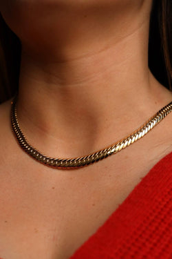 Collier Chaîne maille anglaise en or jaune - Castafiore