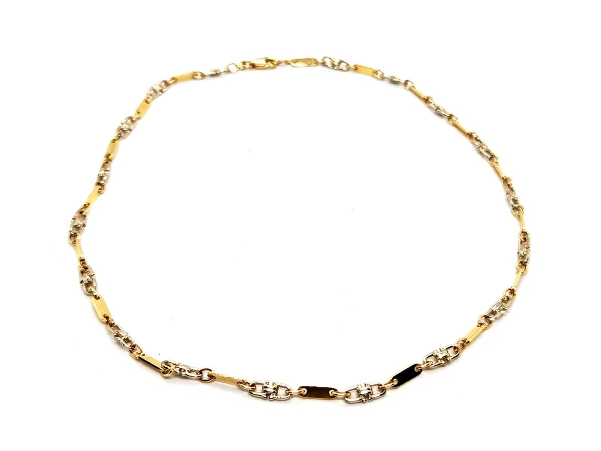 Collier Chaîne maille fantaisie en 2 ors - Castafiore