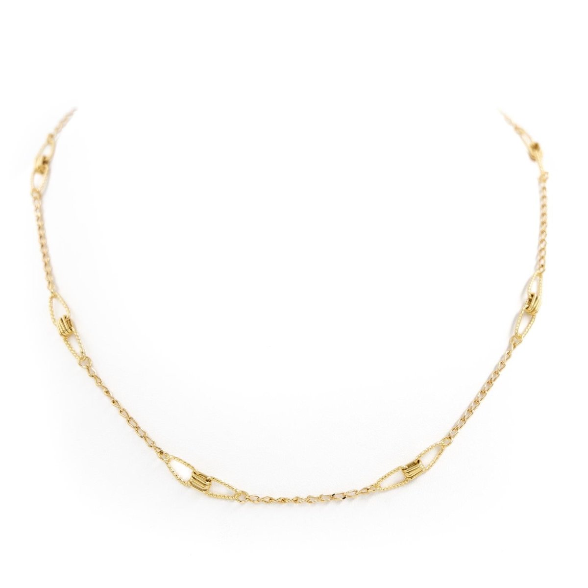 Collier Chaîne maille fantaisie en or jaune - Castafiore