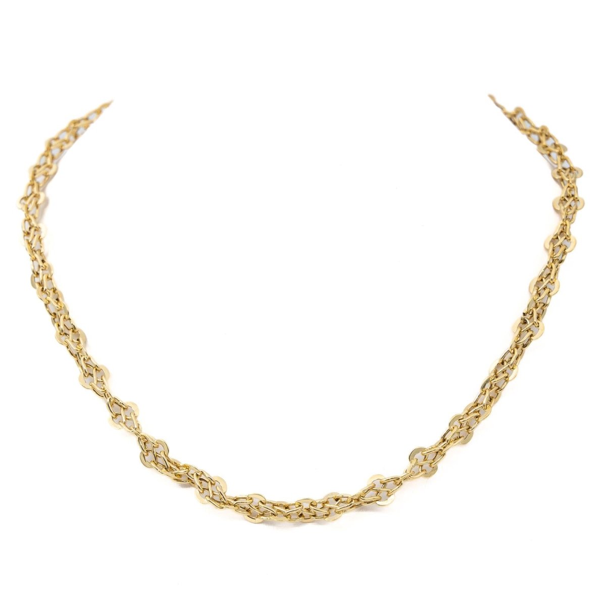 Collier Chaîne maille fantaisie en or jaune - Castafiore