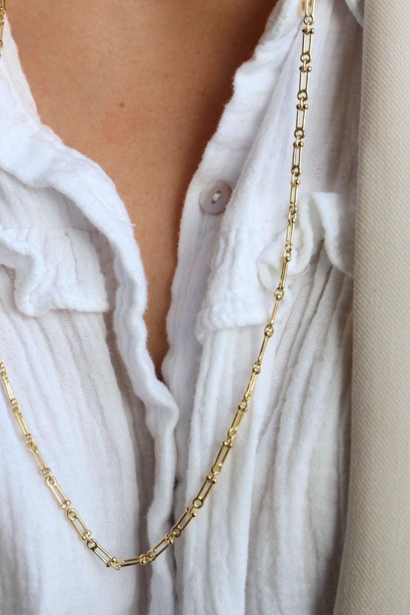 Collier Chaîne maille fantaisie en or jaune - Castafiore