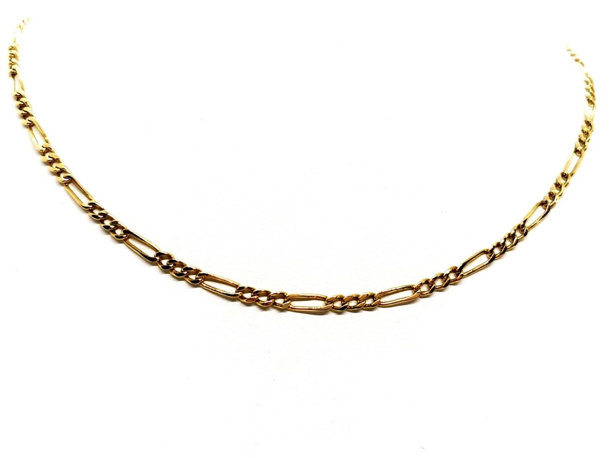 Collier Chaîne maille figaro en or jaune - Castafiore