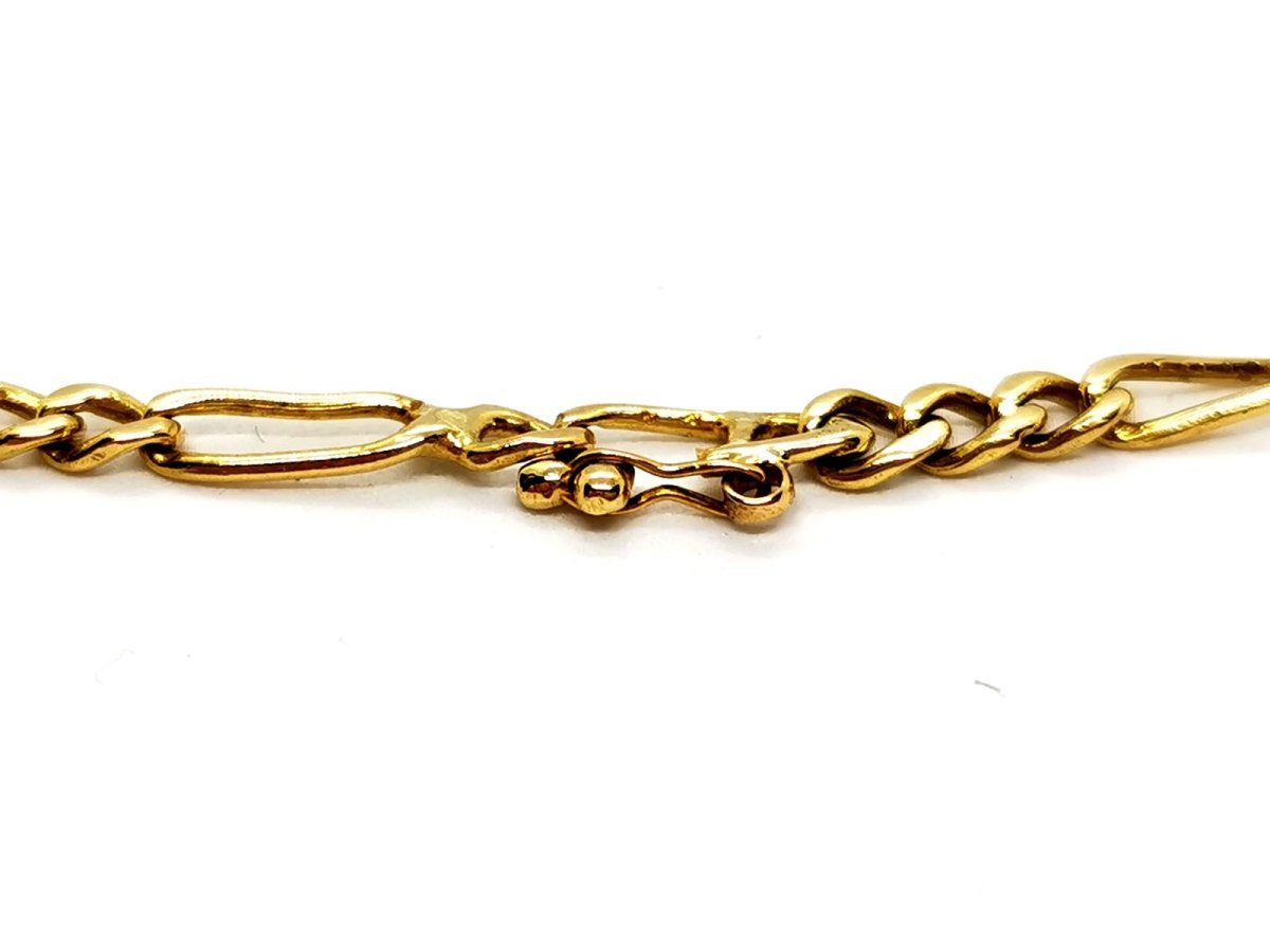 Collier Chaîne maille figaro en or jaune - Castafiore