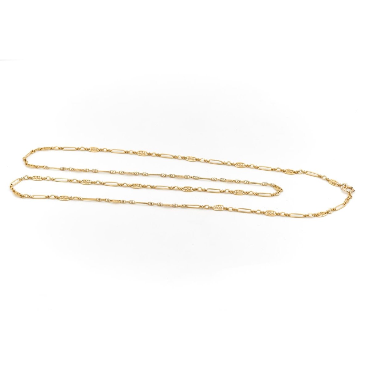 Collier Chaîne maille figaro en or jaune - Castafiore