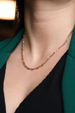 Collier Chaîne maille figaro en or jaune - Castafiore