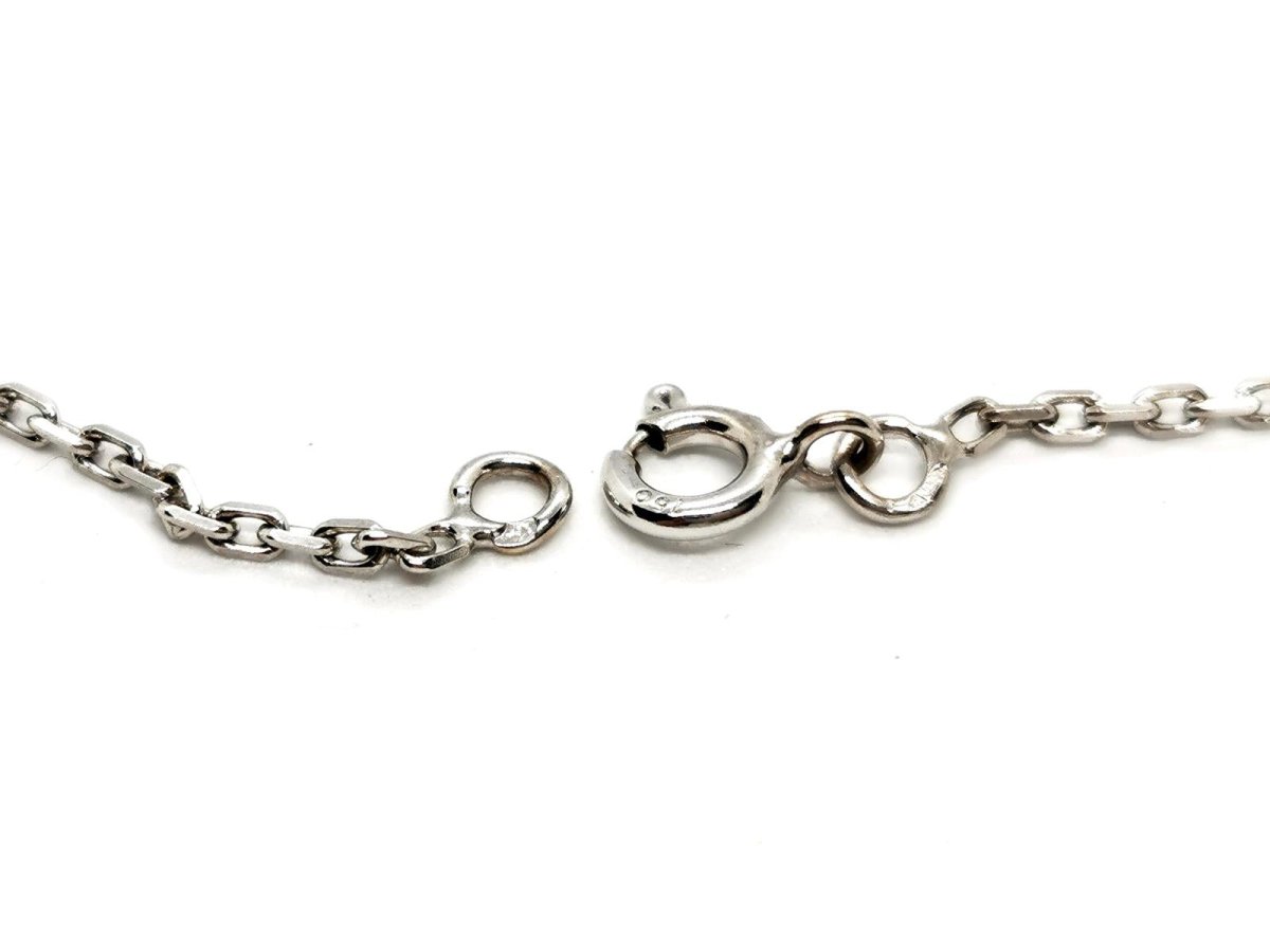 Collier Chaîne maille forçat en or blanc - Castafiore