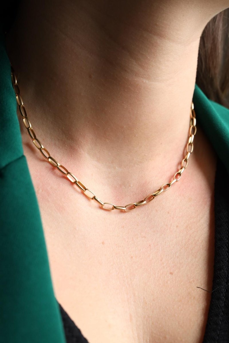 Collier Chaîne maille forçat en or jaune - Castafiore