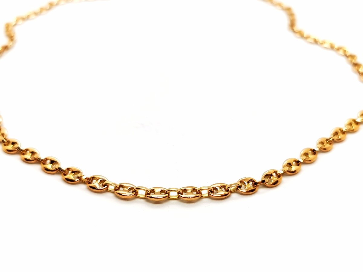 Collier Chaîne maille grain de café en or jaune - Castafiore
