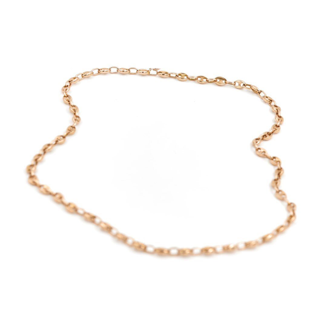 Collier Chaîne maille grain de café en or jaune - Castafiore