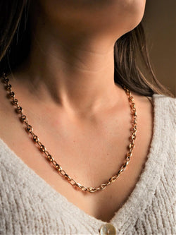 Collier Chaîne maille grain de café en or jaune - Castafiore