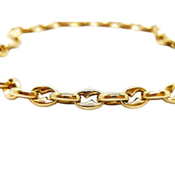 Collier Chaîne maille grain de café en or jaune et saphir - Castafiore